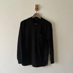 SHIPS「テレワーク ビズ ワンポイントロゴ クルーネック長袖Tシャツ」M