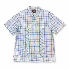 リーバイス 紫タグ 綿100% チェック半袖シャツ M ゆるブラウス 春夏のサムネイル