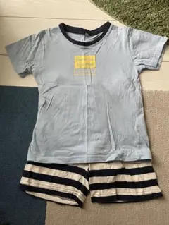 ラスト１着⭐︎120 綿　パジャマ　水色　ストライプ　半袖