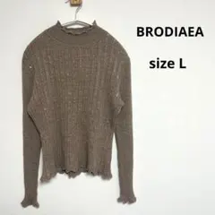 【BRODIAEA】ブローディア(L)ニット　ベージュ　セーター　ビーズ　薄手のサムネイル