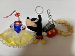 ディズニー ストラップキーホルダー　まとめ売り（3点）