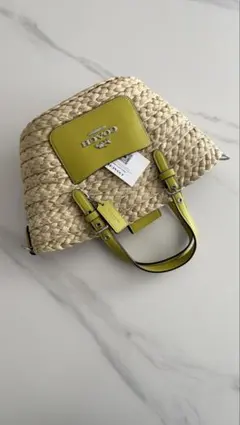 極美品】COACH コーチ かごバッグ ベージュ/オレンジ ※相場7万円