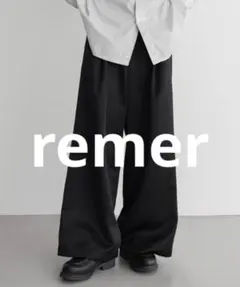 remer ワイドパンツ 黒 ストレート きれカジ モードのサムネイル