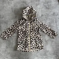 値下げ　H&M ヒョウ柄 フード付きコート 116