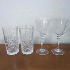 クリスタルカットグラス4個セット
