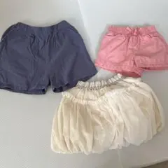petit main他　ショートパンツ スカート　90cm 3点セット
