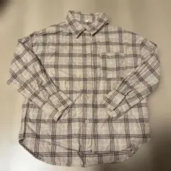 キッズ女児　長袖シャツ チェック　130cm