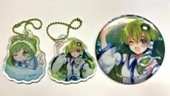 東方project ダイソー　缶バッジ　キーホルダー　東風谷早苗