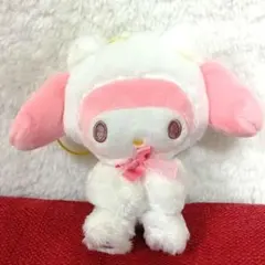 サンリオキャラクターズ　ホワイトベア　おすわりマスコット　マイメロディ