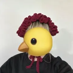 フリルいっぱいワインレッドヘッドドレス リボン