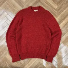usa製80sエルエルビーン クルーネックセーター ウールニット レッド 赤