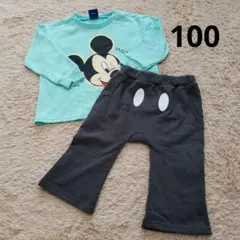 ★　ディズニー　ミッキーマウス　上下セット　起毛なし　長袖長ズボン　100