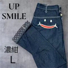 UP SMILE デニムパンツ L 濃紺 ストレート 美品 インディゴ メンズ