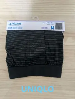 UNIQLO・AIRism ブラック ストライプ アンダーウェア M・トランクス
