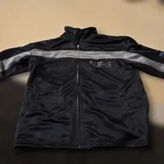 半袖黒いストライプデザインジャージ L