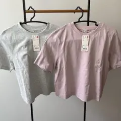 新品未使用 UNIQLO ユニクロ グレー・ピンク Sサイズ Tシャツ 2枚