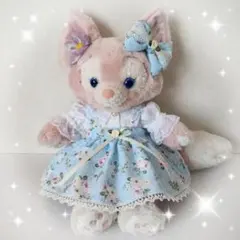 リーナベル　ハンドメイドコスチューム　ブラウス&バラ柄スカート　ライトブルー