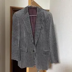 テーラードジャケット 千鳥格子　裏名刺繍有り