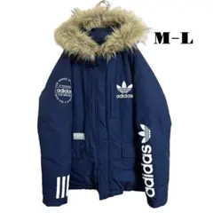 adidas アディダス 刺繍 トレフォイルロゴ ダウンジャケット M-L