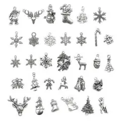 1117◆クリスマスチャーム 冬 シルバー カン付き