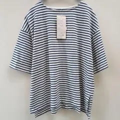 ボーダーカットソー 五分袖 Ｔシャツレディース トップスＬレディースカットソー