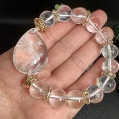 水晶　龍神彫り　ブレスレット