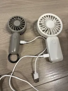 ハンディファン USB充電式 グレー ホワイト　二つセット