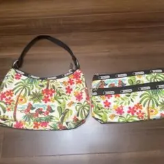 再お値下げ。レスポート　ハワイ柄バッグ＆ポーチセット