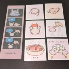 【匿名配送】なんでもいきもの　かにとエビ　シールとキャラクリアの推しセット
