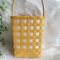 9/PPバンド かごバッグ プラカゴ ワンハンドル イチョウ色