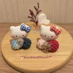 小さなひな祭り　ねこちゃんの可愛いおひな様　ハンドメイド　プレゼント