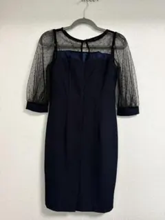 ダークブルーレースパーティードレス