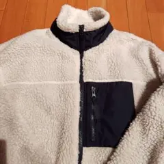 フリースジャケット オフホワイト/黒