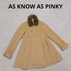 アズノウアズピンキー ファー付き Aラインコート ベージュ カジュアルフェミニン