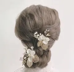 NEW ウェディング　結婚式　髪飾り   ヘアアクセサリー　2個セットz