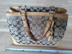 Coach ロゴプリント ハンドバッグ ベージュ/ブラウン