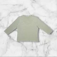 ​【Pierre Cardin】ピエールカルダン 薄手 Vネックニット 薄緑のサムネイル