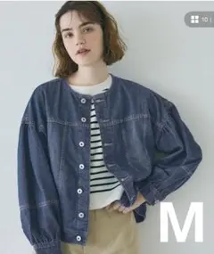 デニムボリュームスリーブジャケット　M
