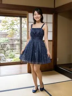 axes femme キャミワンピース ネイビー系