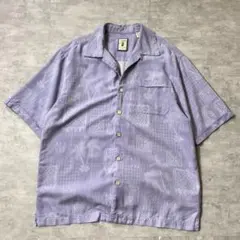 00s JAMAICA JAXX シルク100％ アロハシャツ ジャガード織りのサムネイル