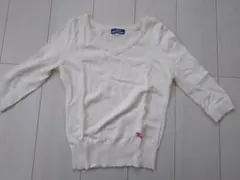 【未着用】バーバーリーブルーレーベル アイボリー 綿100 ニット 38