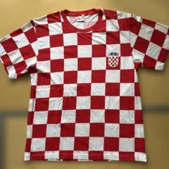 CROATIA サッカー ユニフォーム チェック柄 半袖シャツ Lサイズのサムネイル