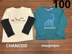 【❤️即購入OK❤️】ロンT 長袖　100 moujonjon 恐竜　動物　２点