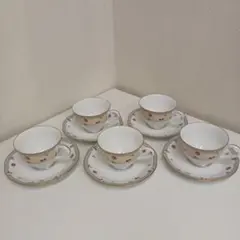 Noritake 花柄カップ＆ソーサー 5個セット