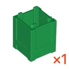 【LEGO】　コンテナ・ボックス2×2×2(フタ無し)　グリーン　1個