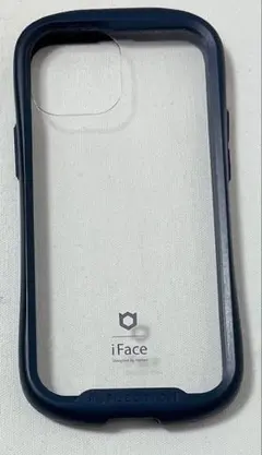 iFace iPhone 13mini ケース クリア 強化ガラス (ネイビー)
