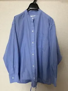 ジャーナルスタンダードレリューム　ストライプバンドカラーバルーンシャツ