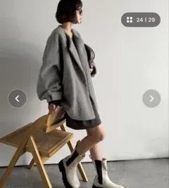 オーバーサイズ グレー コート　M L