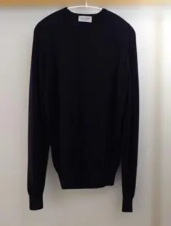 JOHN SMEDLEY　ジョンスメドレー　クルーネック　ニット　S　ネイビー