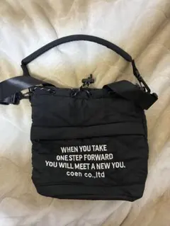 coen キルティングショルダーバッグ ブラック